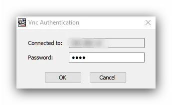 Ввод пароля удалённого подключения к другому компьютеру посредством TightVNC
