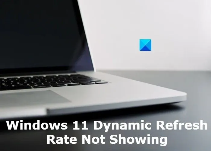 Windows 11 Dynamic Refresh Rate Not Showing