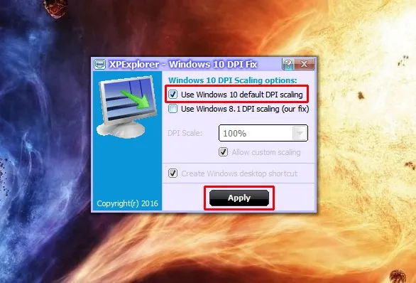 Утилита Windows 10 DPI Fix