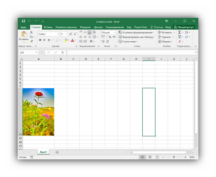 Задание размеров изображения и его вставка в ячейку в Microsoft Excel