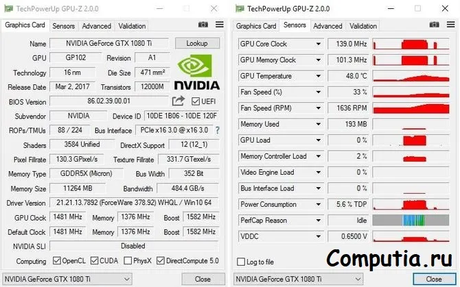 GPU-Z тест видеокарты
