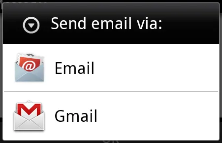 Отпция отправки через е-мейл