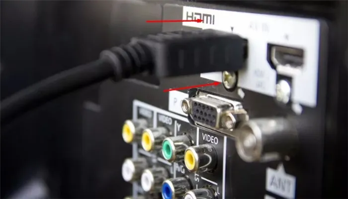 Подключение HDMI кабеля к телевизору