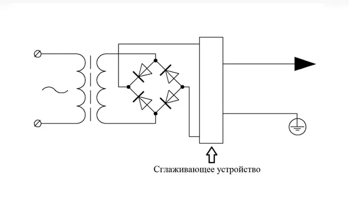 Принципиальная схема выпрямления для сварочного трансформатора