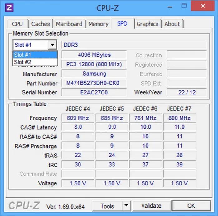Получение информации об оперативной памяти с помощью CPU-Z