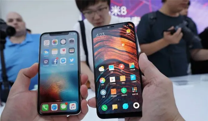Сравнение Xiaomi Mi8 с Iphone X