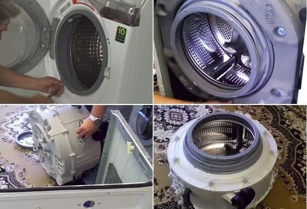 извлечение бака стиральной машины
