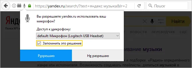 Скриншот с сайта Яндекс — значок микрофона
