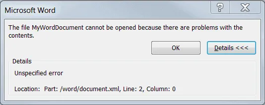 Не удается открыть файл из-за проблем с его содержимым