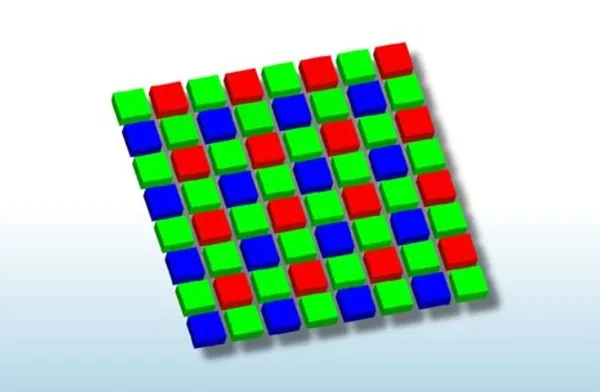 Цветной фильтр, воспринимающий один из трех цветов: красный (R), зеленый (G) и синий (B) (формат RAW)