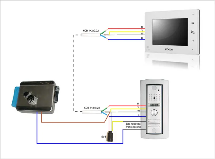 Схема подключения видеодомофона к подъездному домофону