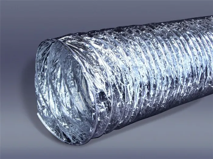 Гофрированная труба из алюминия обладает малым весом и имеет каркасную конструкцию
