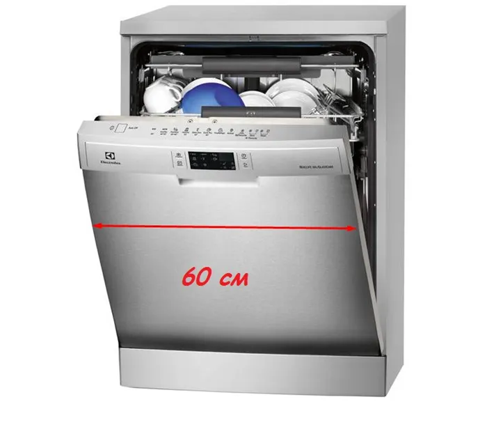 Модель широкой 60 см посудомоечной машины Электролюкс с выведенной электронной панелью задач