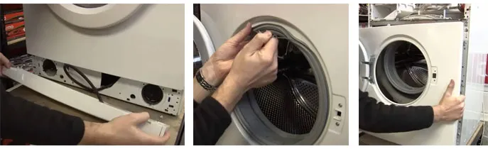Снимаем лицевую панель стиральной машины