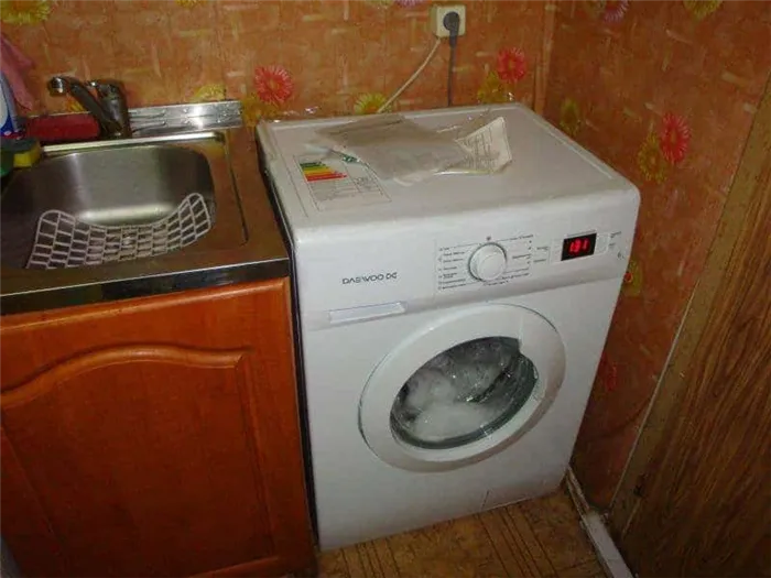 вопрос установки стиральной машины на кухне