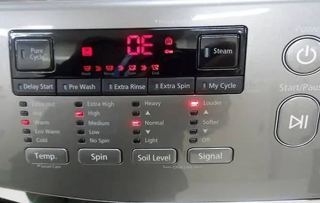 Код ошибки ОЕ на стиральной машине