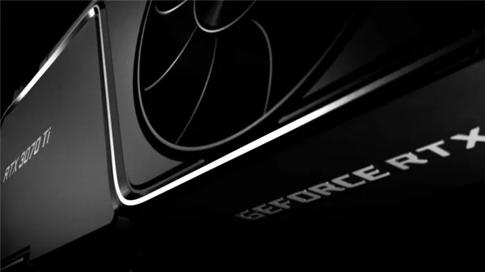 Макрофотография новой RTX 3070 Ti Founders Edition от Nvidia с дизайном с одним вентилятором